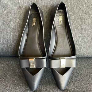 Melissa Maisie flats pointy ballet ballerinas jelly shoes US 9 black